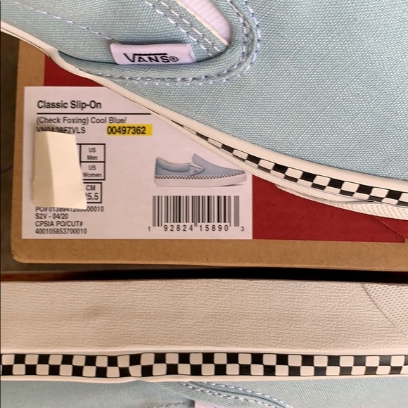 VANS CLASSIC SLIP-ON CHECK FOXING COOL BLUE WMNS - Picture 15 of 16
